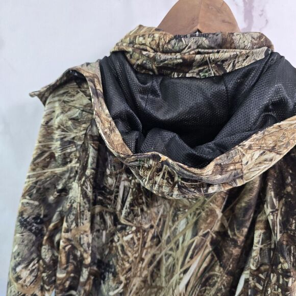 Gamehide Jacket Mens Medium Grassland Hunting Camo Hush Hide Coat Hooded Vtg - Picture 7 of 12